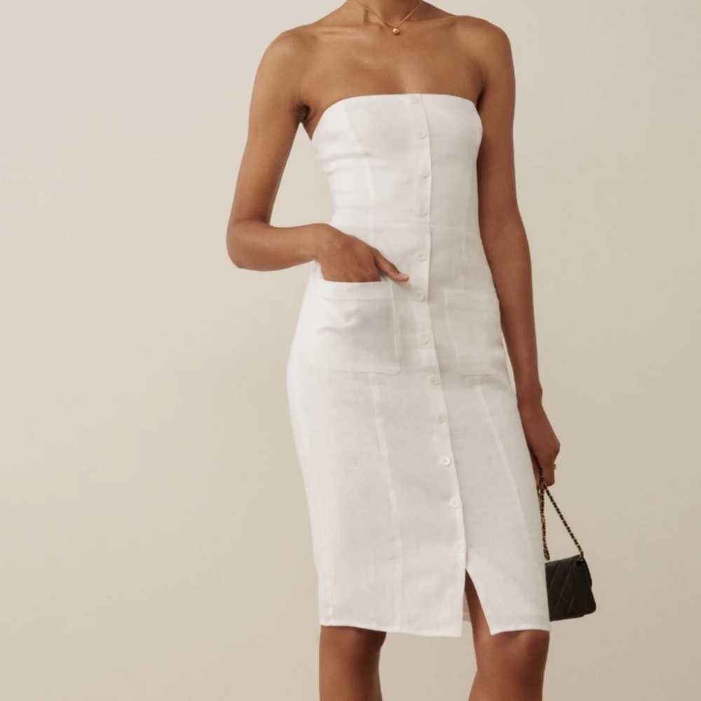 Reformation Prescott white linen dress